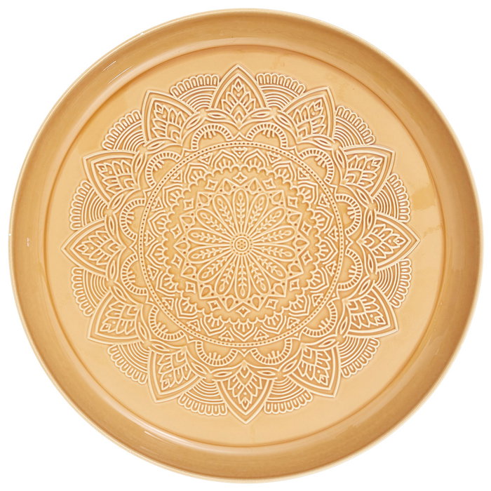 Home Deco Factory Bandeja Mirage Metal Diámetro 41.5 cm con Decoración de Mandala Colores Surtidos