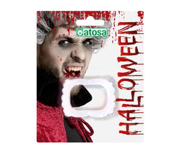 Dentadura Postiza De Vampiro Blanca Halloween Para Adulto