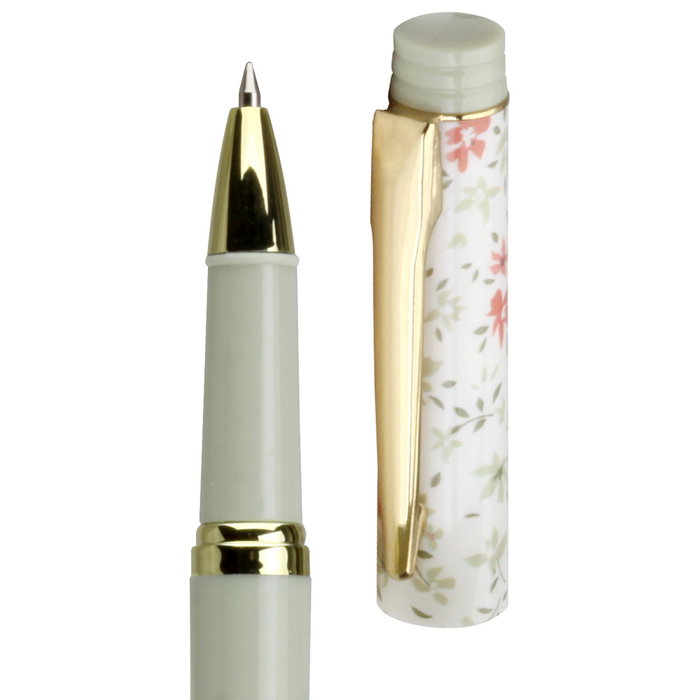 The Concept Factory Bolígrafo Pour Elle Verde con Flores Tinta Negra Punta Fina