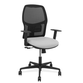 PIQUERAS Y CRESPO Silla Alfera con Mecanismo Sincro, Respaldo de Malla Negra y Asiento Gris Claro