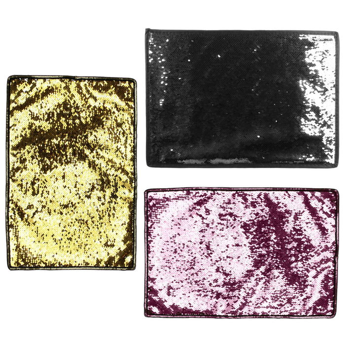 Totally Addict Individual con Lentejuelas Rosa-Amarillo, Amarillo-Negro, Rosa-Negro Personalizable 40x30 cm