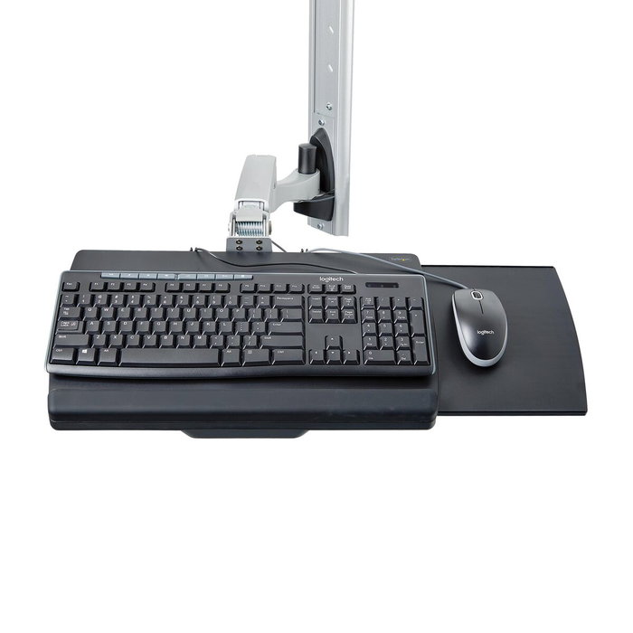 StarTech.com Estación de Trabajo Soporte de Pared para Monitor VESA de 27-32 Pulgadas con Bracket para CPU y Bandeja para Teclado/Ratón