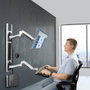 StarTech.com Estación de Trabajo Soporte de Pared para Monitor VESA de 27-32 Pulgadas con Bracket para CPU y Bandeja para Teclado/Ratón