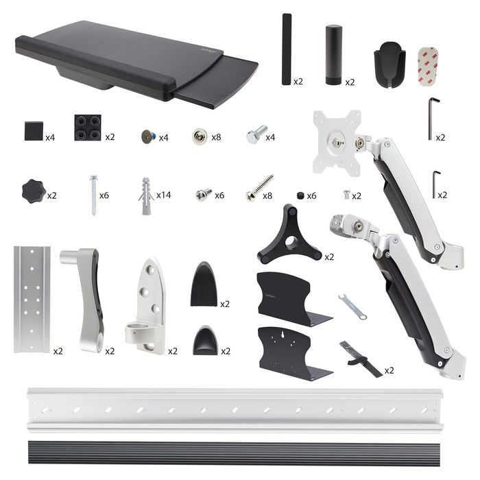 StarTech Estación de trabajo montable en pared | Rack | Soporte para PC/Monitor | Para oficina y casa
