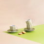 Set 6 Tazas con Plato Porcelana Kansas Quid 9 cL