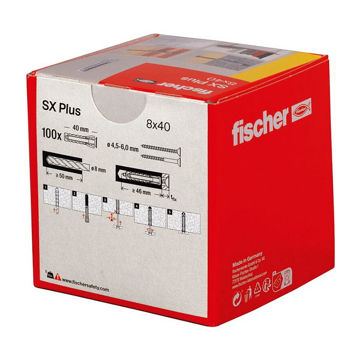 FISCHER TACO SX PLUS 8x40 Gris (100 unidades)