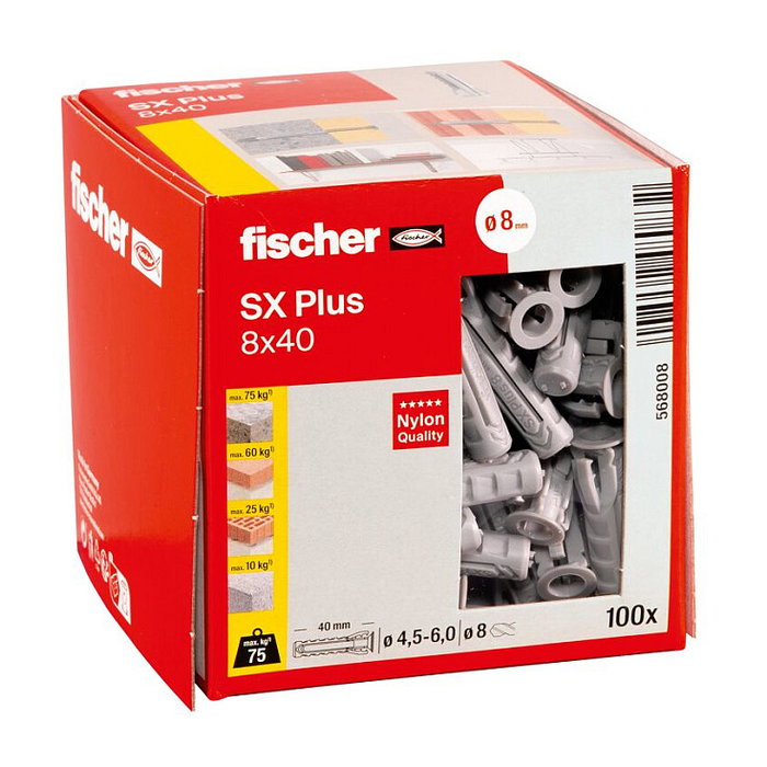 FISCHER TACO SX PLUS 8x40 Gris (100 unidades)