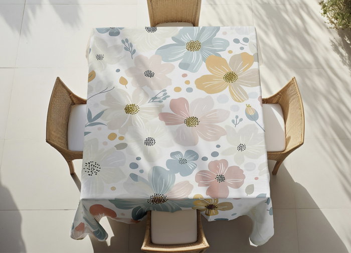 Hermia Asr-tblclt25 -16 Mantel de Lujo para Mesa, 140 x 220 cm, Mezcla de Algodón y Poliéster, Suave y Duradero para Comidas Especiales