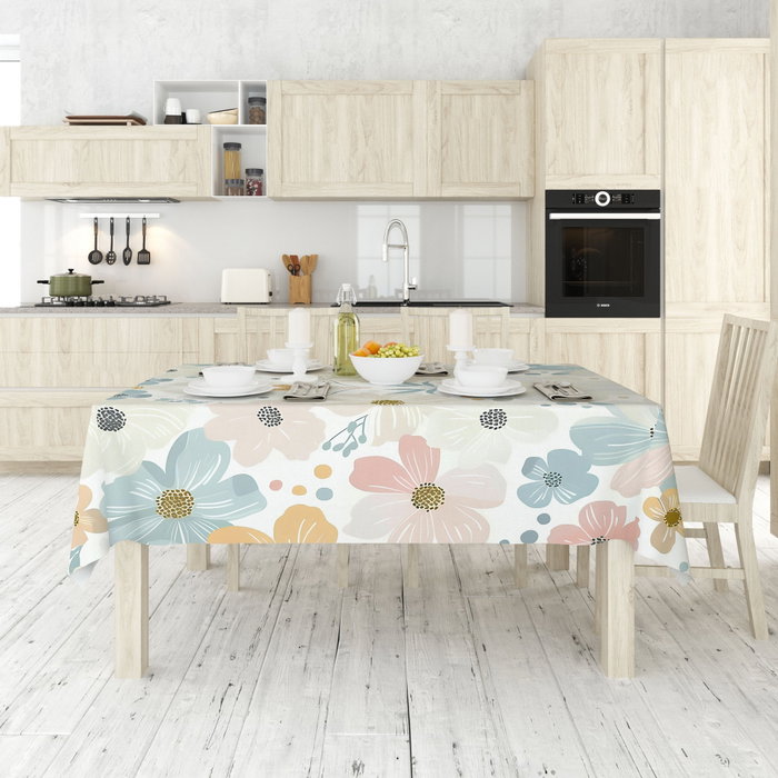 Hermia Asr-tblclt25 -16 Mantel de Lujo para Mesa, 140 x 220 cm, Mezcla de Algodón y Poliéster, Suave y Duradero para Comidas Especiales