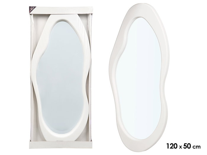 Giftdecor Espejo Blanco Plastico Forma Redonda Alto 120 cm Ancho 50 cm Profundidad 4 cm (Set de 2) Giftdecor Espejo Blanco Plastico Forma Redonda Alto 120 cm Ancho 50 cm Profundidad 4 cm (Set de 2)