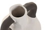 DKD Home Decor Jarrón de Gres con Asa Blanco y Gris