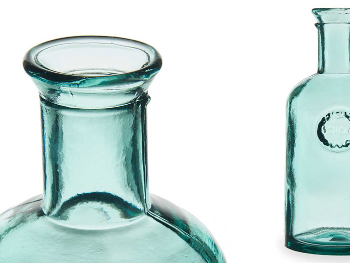 Botella Decorativa Vidrio Stamp Transparente 1.5L 27 cm (13x12x26.5 cm) Giftdecor (Set de 6)