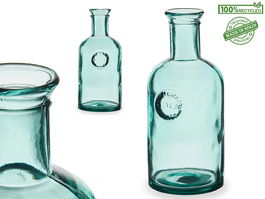 Botella Decorativa Vidrio Stamp Transparente 1.5L 27 cm (13x12x26.5 cm) Giftdecor (Set de 6)