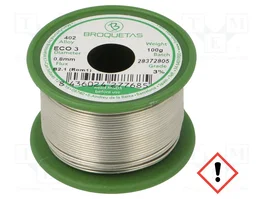 BROQUETAS Estaño libre de plomo Sn97Cu3 0,8 mm 100 g