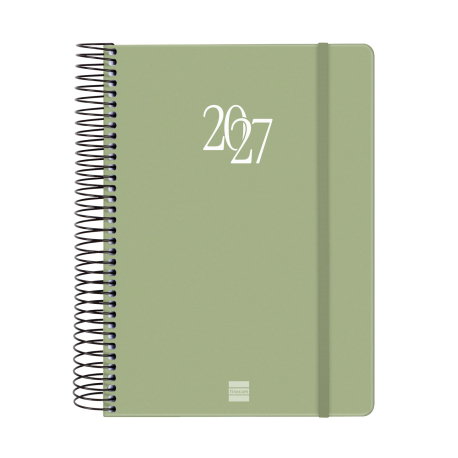 FINOCAM Agenda Anual 2027 Espiral Basic My Espiral Verde con Goma