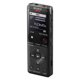 SONY ICD-UX570B Grabador de Voz Digital, Negro, 4 GB, 159h de grabación, MP3/PCM, Pantalla OLED, Batería de Litio