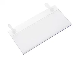 Q-Connect Soporte Portaprecios con Clip para Cesta Metálica, Etiqueta 76x80 mm, Incluye 2 Agujeros de Fijación