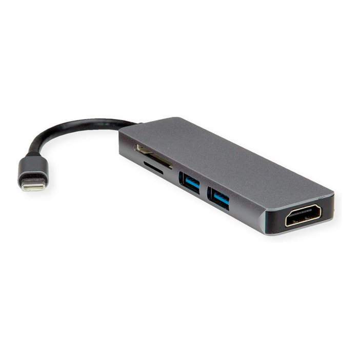 ROLINE Dockingstation USB Typ C 4K HDMI 2x USB3.2 Gen1 Typ A SD/MicroSD