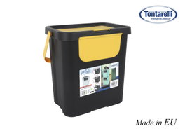 Inde Papelera con Asa Moda Double 24L Amarillo/Negro (6 Unidades)