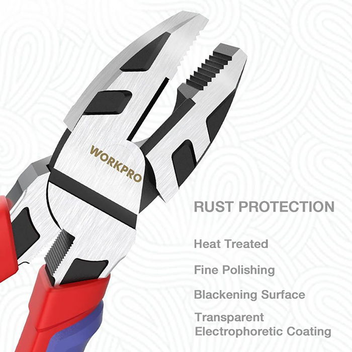 Workpro Alicate Corte Diagonal Pro 225 mm Acero 50CRV Bimax Mango Recubierto Azul Rojo Workpro Alicate Corte Diagonal Pro 225 mm Acero 50CRV Bimax Mango Recubierto Azul Rojo