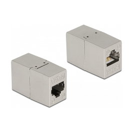 DeLOCK Adaptador RJ45 hembra a RJ45 hembra Cat.6A Metal Gris