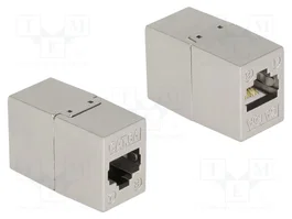 DeLOCK Adaptador RJ45 hembra a RJ45 hembra Cat.6A Metal Gris