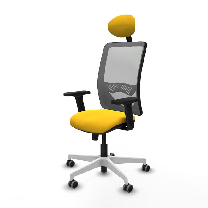 PIQUERAS Y CRESPO Silla de oficina Zulema con mecanismo Sincro, Amarillo y Gris PIQUERAS Y CRESPO Silla de oficina Zulema con mecanismo Sincro, Amarillo y Gris