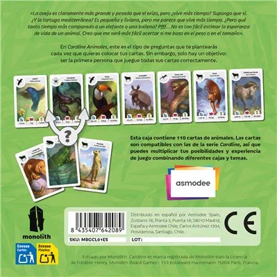Asmodee CARDANIM2ES Juego de Mesa Cardline Animales 2, Juego de Cartas Educativo de Preguntas y Respuestas sobre Animales, 110 Cartas, 2-8 Jugadores, Español, Multicolor Asmodee CARDANIM2ES Juego de Mesa Cardline Animales 2, Juego de Cartas Educativo de Preguntas y Respuestas sobre Animales, 110 Cartas, 2-8 Jugadores, Español, Multicolor
