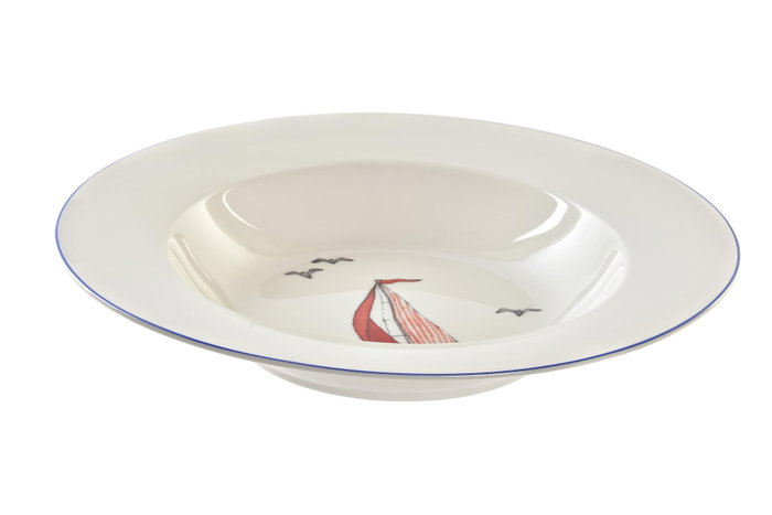 DKD Home Decor Plato de Porcelana Veleros Shengda Surtido