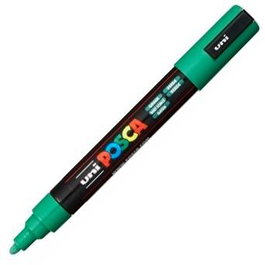 POSCA PC-5M Marcador no permanente de punta bala 1.8-2.5 mm - Verde (Pack de 6 unidades) (Set de 6)