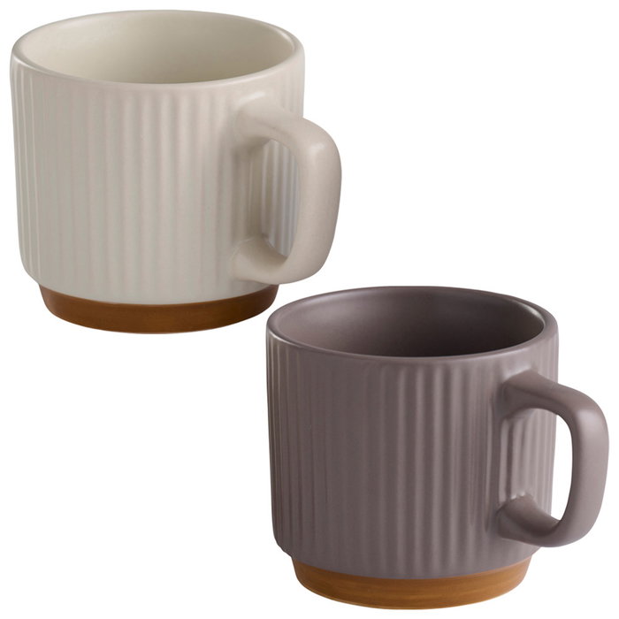 Day Mug 250 Ml Day Porcelana Blanco Gris Apto Microondas Lavavajillas Apilable