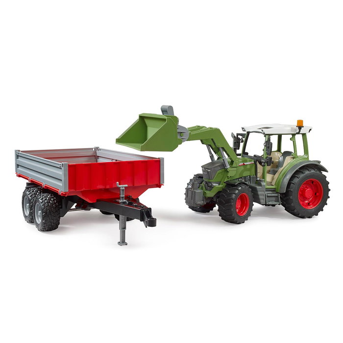 Bruder Fendt Vario 211 Tractor con Pala Cargadora Frontal y Remolque