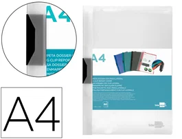 Liderpapel Carpeta Dossier con Pinza Lateral Transparente DIN A4