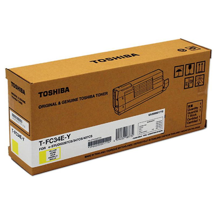 Toshiba T-FC34EY Tóner Original Amarillo para e-STUDIO 287CS, 347CS, 407CS Toshiba T-FC34EY Tóner Original Amarillo para e-STUDIO 287CS, 347CS, 407CS