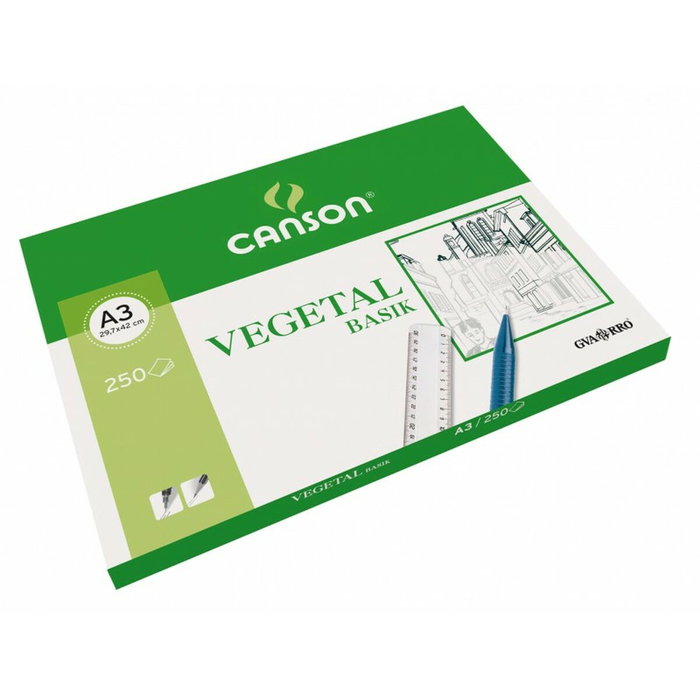 Canson Caja de Láminas Vegetal Guarro Basik 250 Hojas 90g Din A3