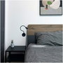 Cristalrecord Aplique LED Classic, 3W 4000K 450Lm Negro, 35x6.3cm, Aluminio, IP20, Focalizado para Luz Lectura Cabecero Cama