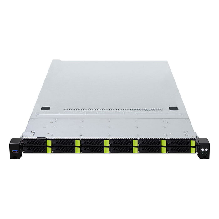 ASRock 1U12E-GENOA/2L2T Barebone 1U Chasis Rack SP5 Socket AMD EPYC 9004, 24x DDR5, 14x Bahías Hot-Swap, 2x PCIe x16 Gen5, 2x Fuente 1000W Platinum