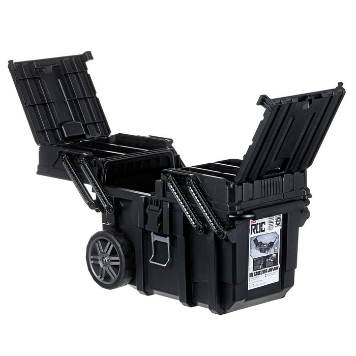 Keter- caja de herramientas con ruedas carro horizontal, 64,6 x 37,3 x 41 cm, negro