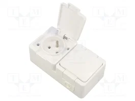ABEX Tomacorriente de Alimentación AC 2P+PE Blanco