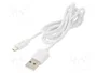 SAVIO Cable USB 2.0 con conector USB A y micro USB B de 1m, blanco