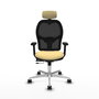 PIQUERAS Y CRESPO Silla de oficina Jorquera Sincro/Traslack Crema y Negro
