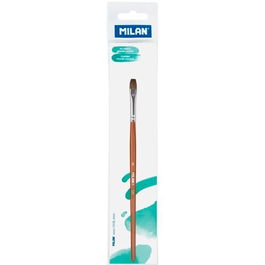 Milan Pincel Escolar Plano Serie 121 Nº 8 C-Colgador Marrón Pelo Natural/Sintético 182mm