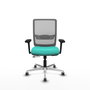 PIQUERAS Y CRESPO Silla de oficina Haches Turquesa y Gris con mecanismo Sincro/Traslack