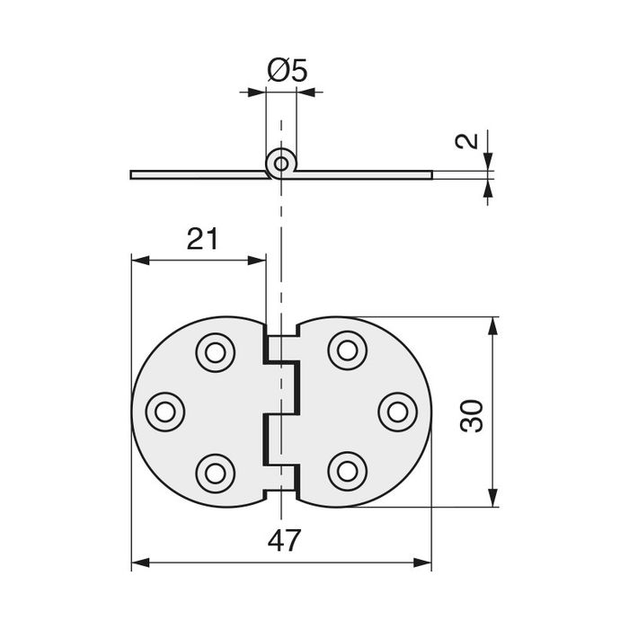 ALK Bisagra Para Puertas Abatibles Encia Y Acabado Mate