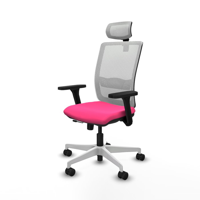 PIQUERAS Y CRESPO Silla de oficina Haches Rosa y Blanco