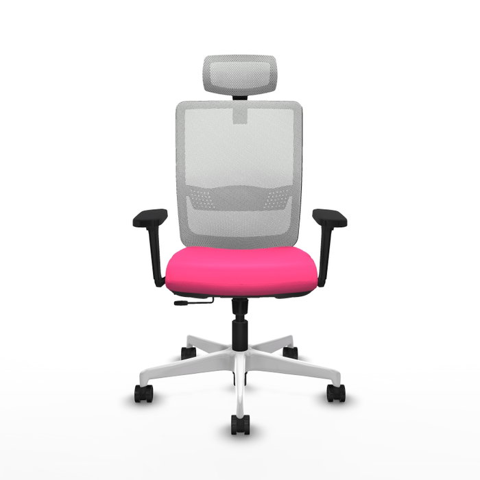 PIQUERAS Y CRESPO Silla de oficina Haches Rosa y Blanco