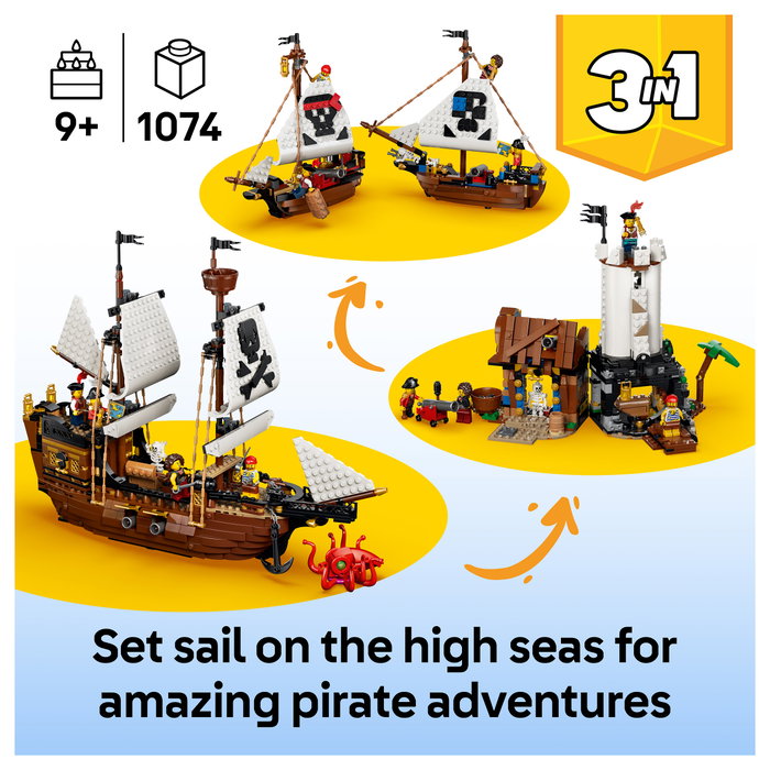 LEGO Creator 3 en 1 Barco Pirata Mítico 31387 LEGO Creator 3 en 1 Barco Pirata Mítico 31387