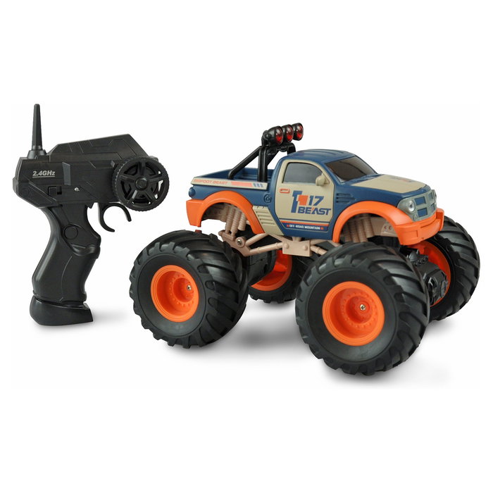 AMEWI RC Monstertruck Big Buster 1:18 RTR, Buggy Eléctrico, Escala 1:18, Color Naranja/Azul, para 6+ Años, Ref. 22483