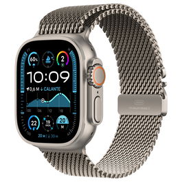 Apple Watch Ultra 2 GPS + Cellular 49mm Titanio Natural con Correa Milanés Titanio Natural - L, watchOS 11, 4G LTE, 64 GB, Reloj Inteligente