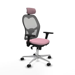 PIQUERAS Y CRESPO Silla de oficina Jorquera Rosa y Gris